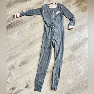 Roots One Piece Gray with Red and White Trim